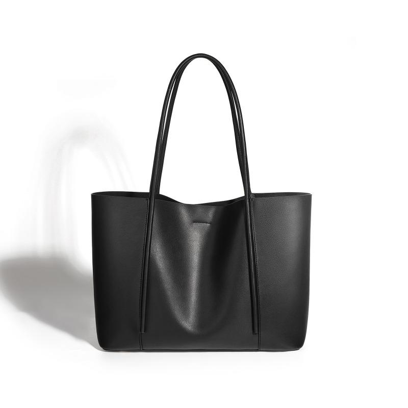 Women's Bag Niche High-end Leather Hand-held Large Bag To Work Commuting Cowhide Large Capacity Shoulder Tote Bag Women