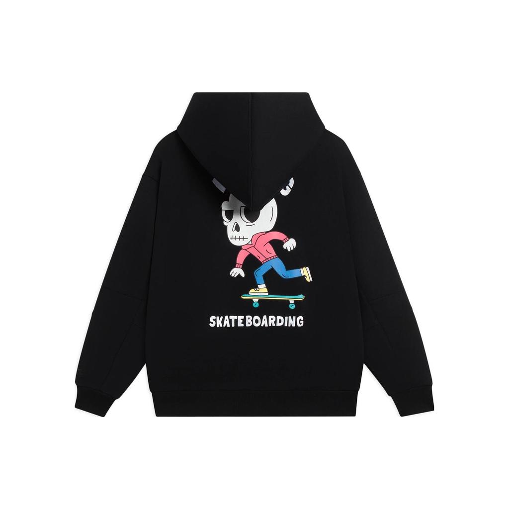 Li Ning Sweatshirts Men's Black Hooded Moderate Regular AWDS913-4