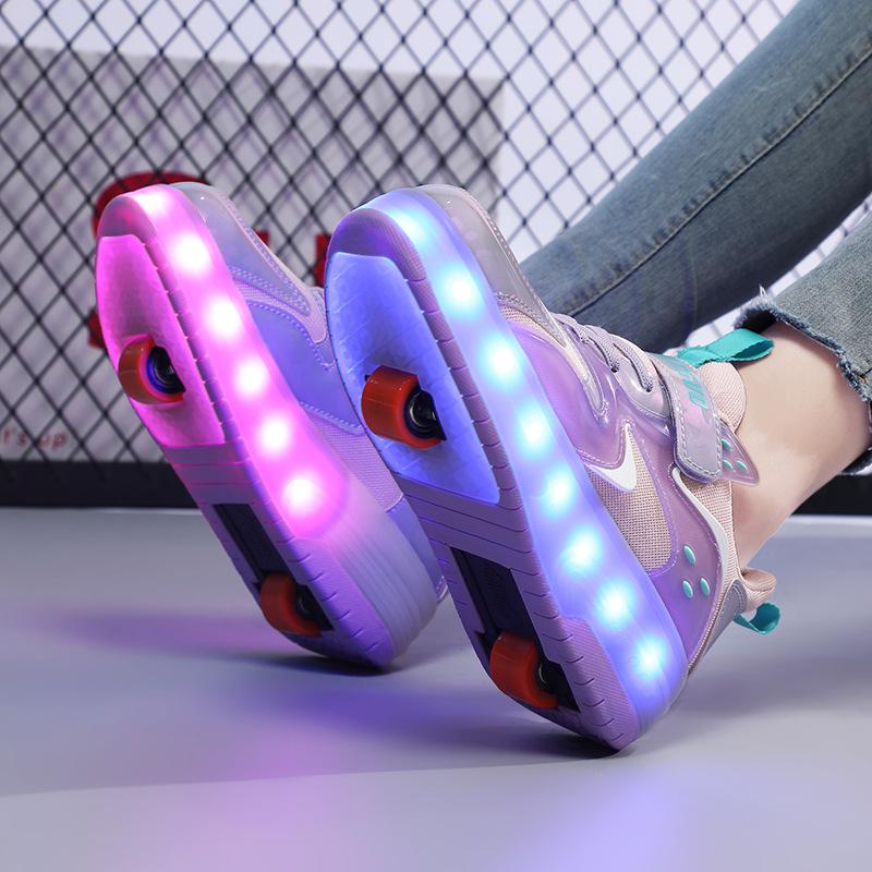Inline Skates with LED Lights for All Ages - Single Wheel Roller Shoes for Men, Women, and Children