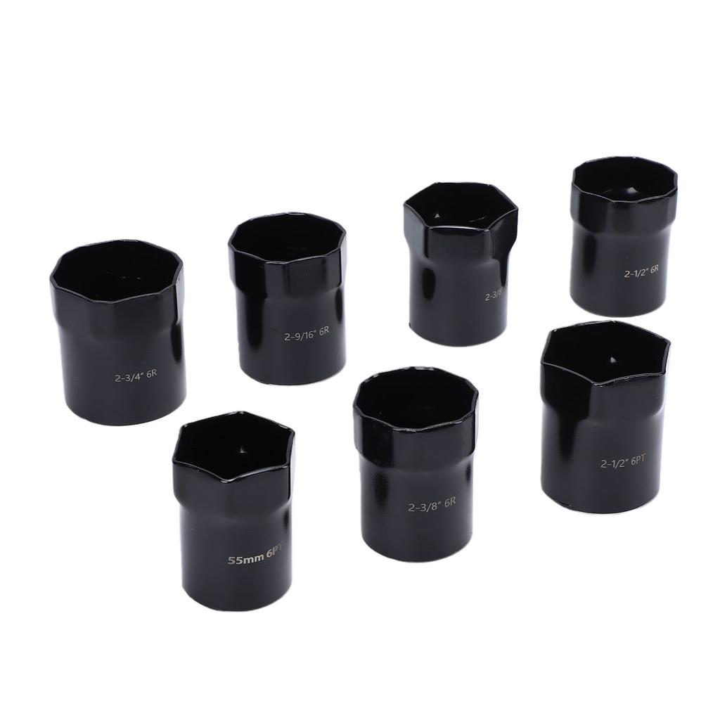 7PCS Wheel Bearing Locknut Socket Set 1 2 Inch Drive SAE and Metric 6 Point Axle Nut Socket for Cars Trucks SUVs