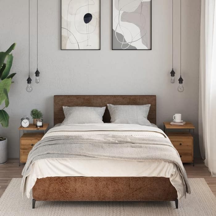 VidaXL Tables de chevet 2 pcs chêne artisanal bois d'ingénierie, meuble de chevet, table d'appoint, armoire de lit, armoire 857261