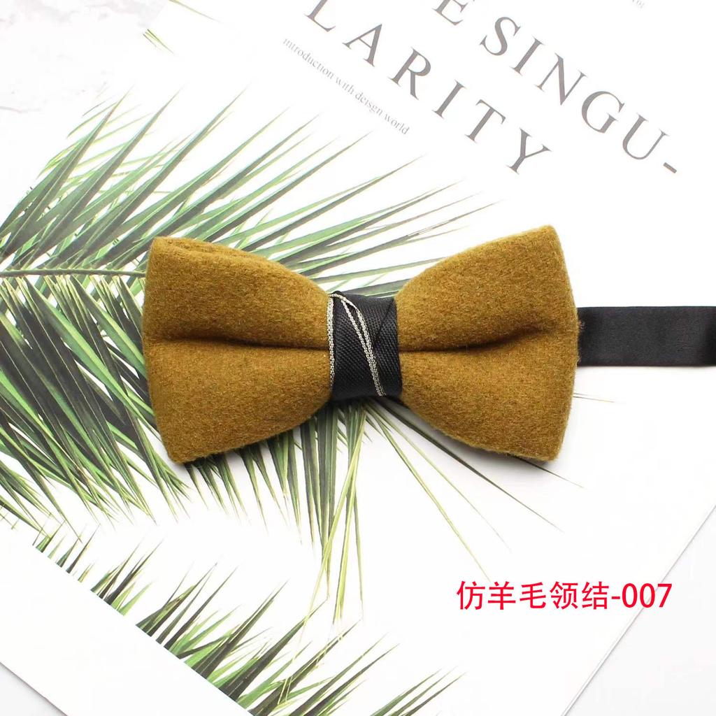 Herren Imitatwolle Hochzeit Moderator Trauzeuge Fliege, Lässige einfarbige Business Fliege