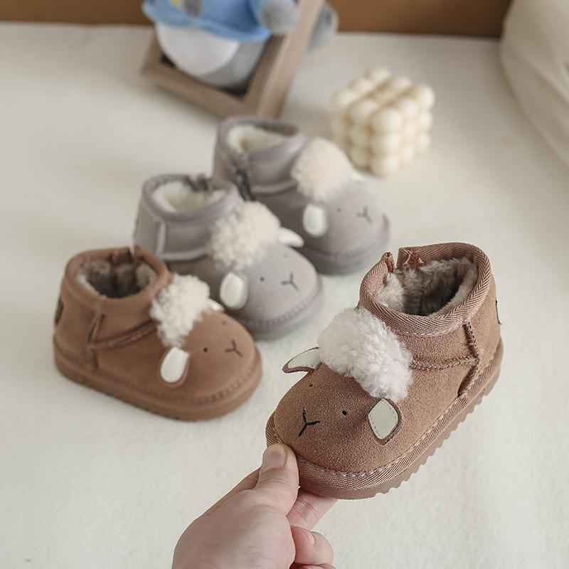 Baby Snow Boots, Baby Cotton Shoes, Winter Soft-soled Toddler Shoes, Boys and Girls Plus Velvet and Thickened Short Boots