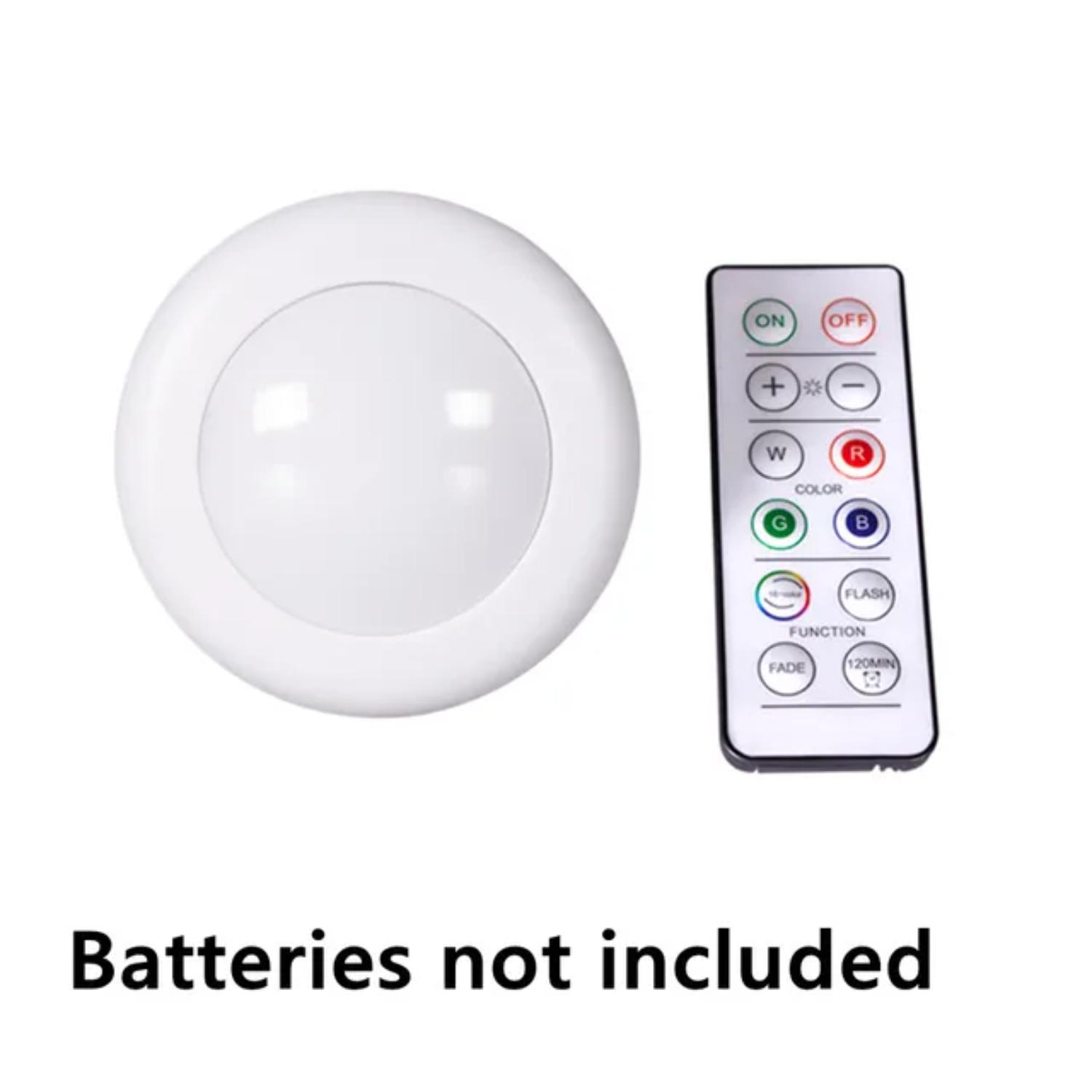 

Новый портативный цветной светодиодный ночник на батарейках RGB16 цветов для кухни, прихожей, шкафа - яркое и стильное освещение Opti white