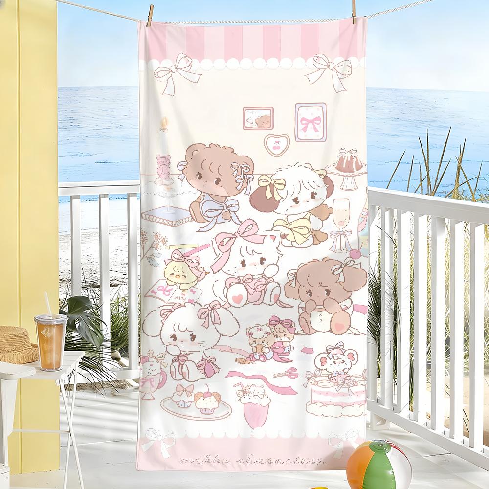 Cute M-Mikko Cartoon Towel Soft Pool Gift For Travel Gym Shower Camping Quick Dry Sports Large Beach Towels