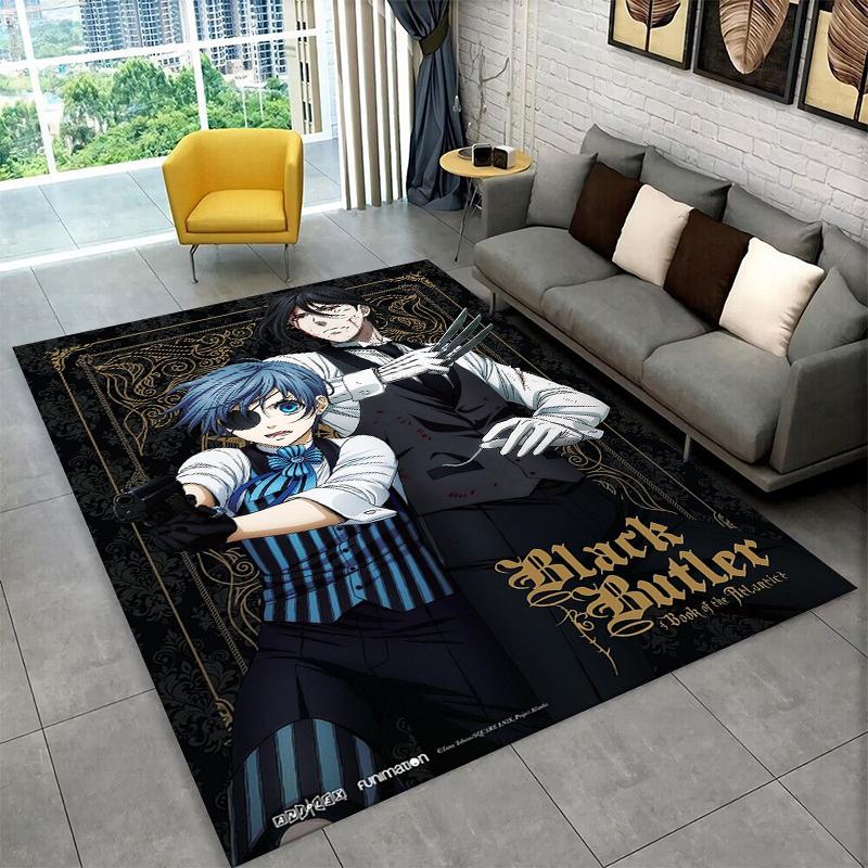 

Black Butler Cartoon Anime Carpet Rug for Playroom Bedroom Living Room Sofa Home Decor,kid Game Area Rug Non-slip Floor Mat 40x60cm