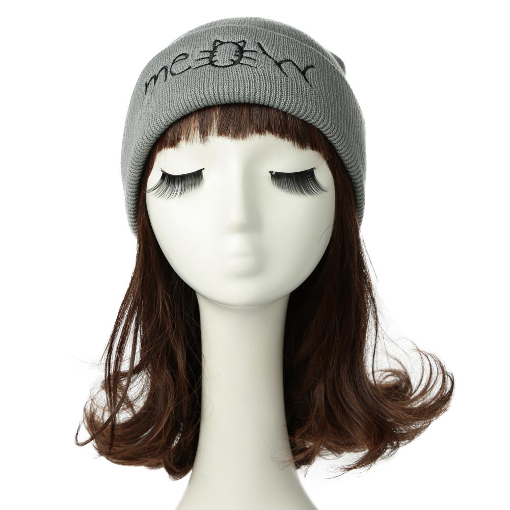 Unisexe Hommes Womans Knit Knitted Beanie Cool Rétro Chapeau Meow Noir Unisexe Hommes Womans Knit Knitted Beanie Cool Rétro Chapeau Meow Noir