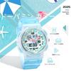 PINDOWS Ladies Sports Wristwatch Analog Digital LED Display 50m Water-Resistant Multi-Function Fitness Tracker Running Hiking Outdoor