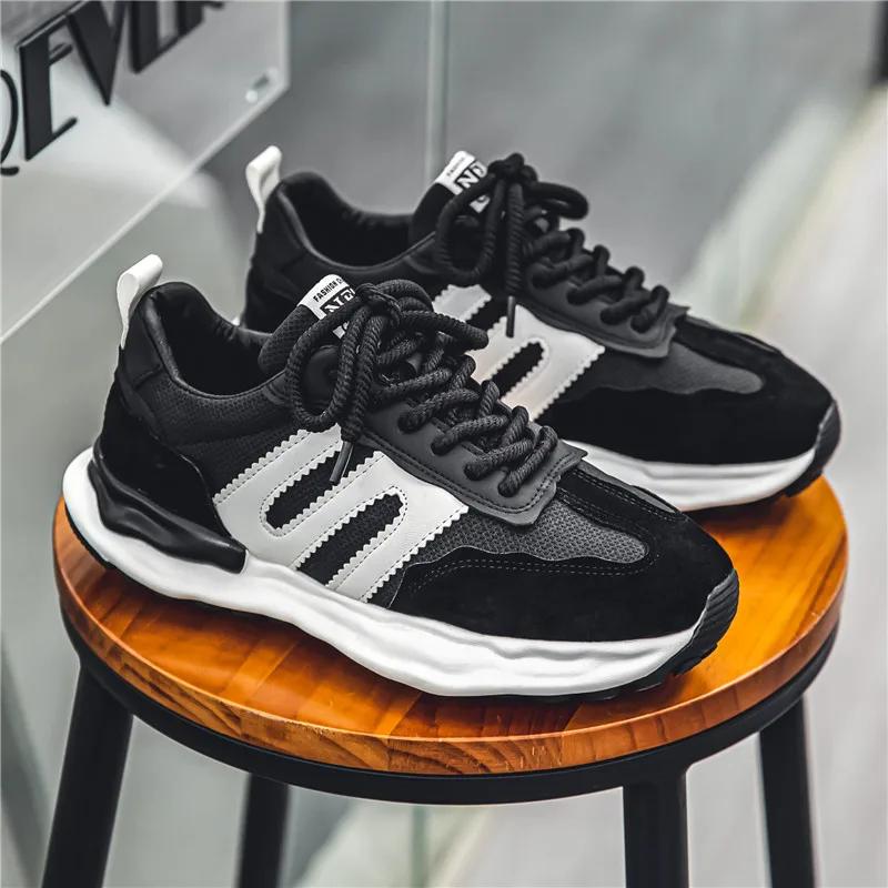 Fashion Autumn Men's Shoes New Style Male Shoe Casual Breathable Sport Trendy All-Match Outdoor Thick Bottom Mans Sneakers Popular Model