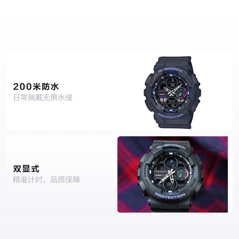 Casio G-SHOCK YOUTH Series GST Series Retro Fashion Trendy Three Eyes Dual Display Sports Waterproof Quartz Movement Resin Strap GMA-S140-8APR
