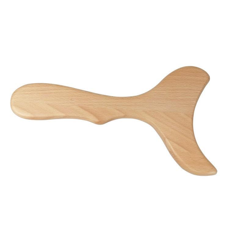Beech Gua Sha Fish Tail Massager for Full-Body Acupoint Therapy