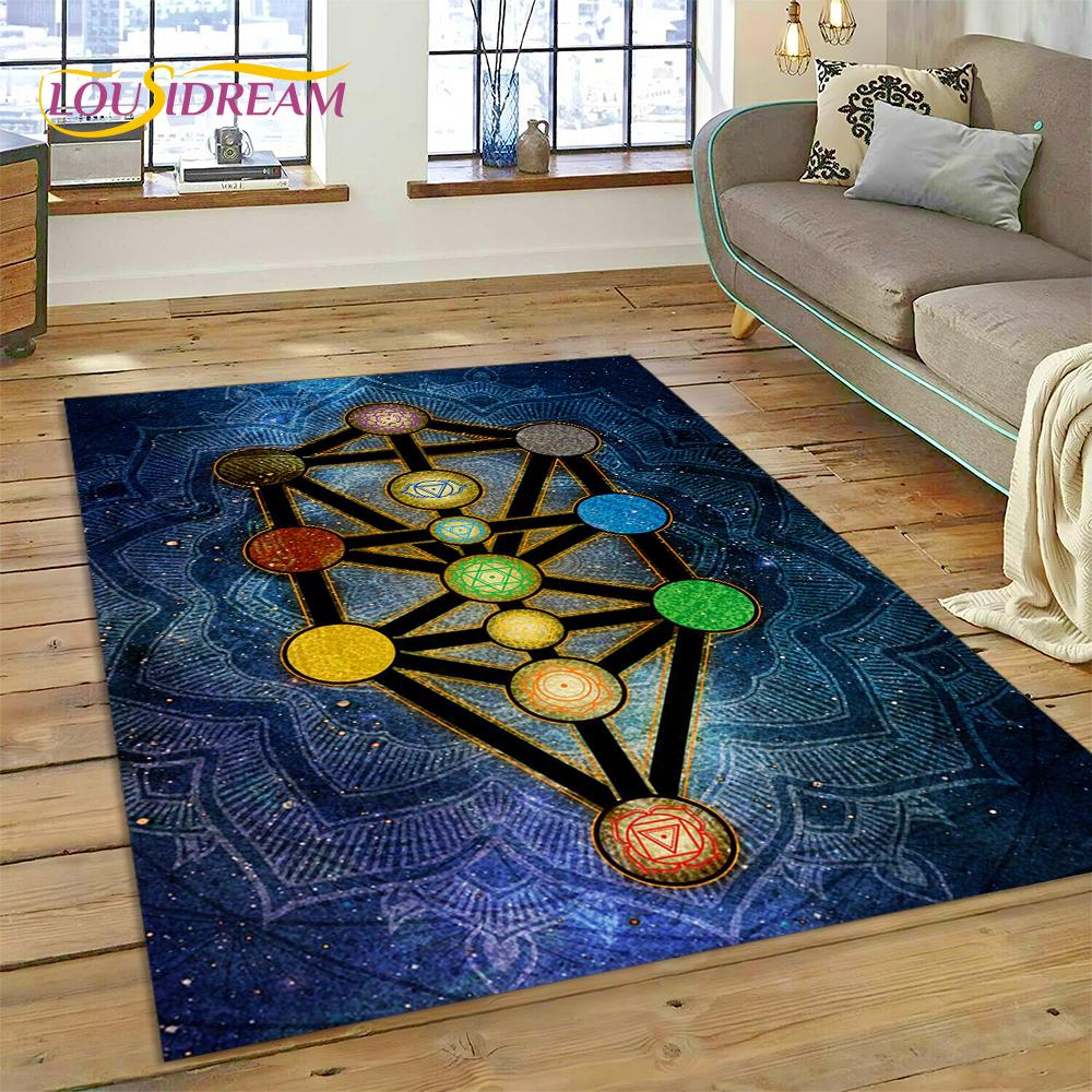 3D Yoga Meditation Rainbow 7 Chakra Rug Carpet for Living Room Bedroom Decor,floor Mat Non-slip Decoration for Sofa Doormat Gift