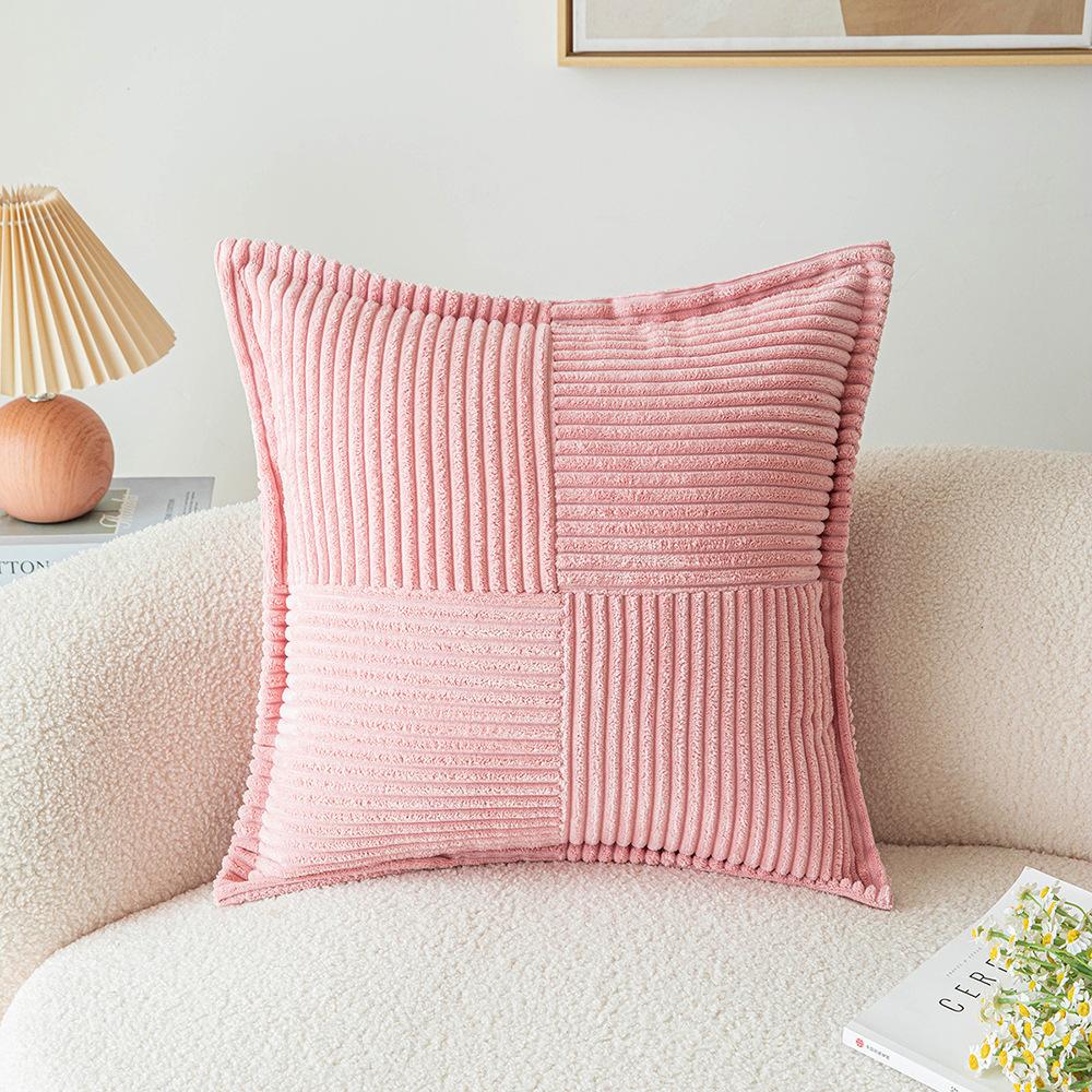 

Вельветовая наволочка с лоскутным шитьем, однотонная, с краем в виде плиточной решетки, край наволочки, край, гостиная, диван, поясничная подушка, наволочка 45 * 45Cm without core