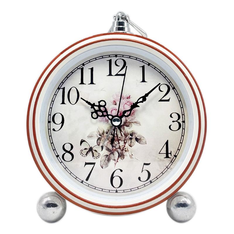 5.5-inch Retro Silent Metal Alarm Clock for Students and Children, Desktop/Desktop Clock