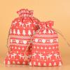 12pcs Linen Drawstring Bag Christmas Gift Apple Packaging Candy Decoration Storage Bag Drawstring Bag
