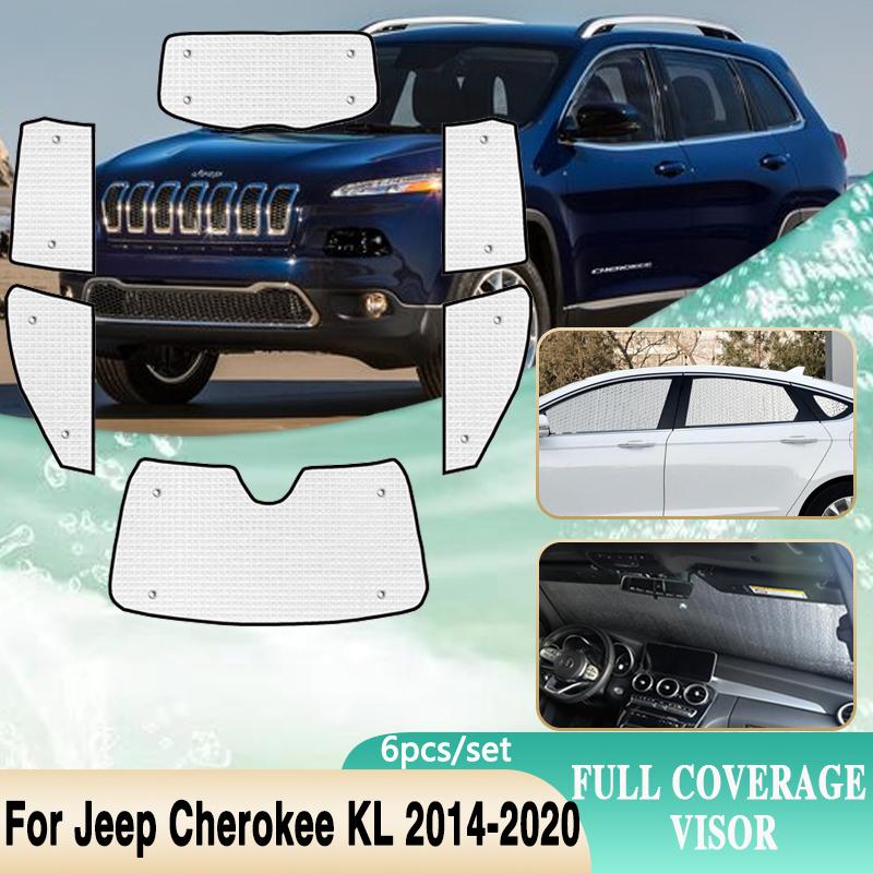 

Полное покрытие солнцезащитные козырьки для Jeep Cherokee KL аксессуары 2014 ~ полный объемный козырек на лобовое стекло автомобильные аксессуары