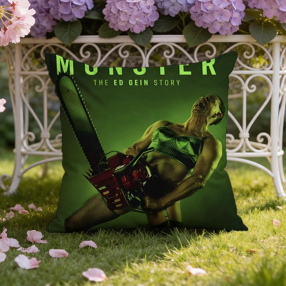 Movie M-Monster The E-Ed Gein Story Cushion Cover Home & Car Dual-Scene Pillow Cover: Reversible for Premium Comfort