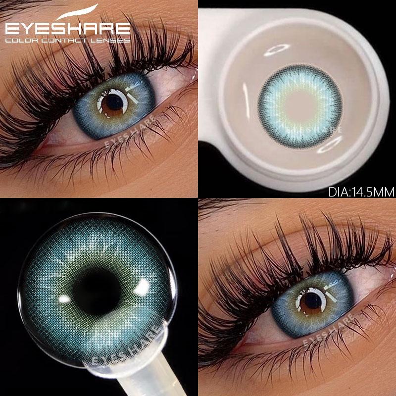 1 Pair New Colorful Contact Lenses for Eyes Blue Eye Lenses Beautiful Pupil Yearly Gray Lenses Cosmetic Green Contacts
