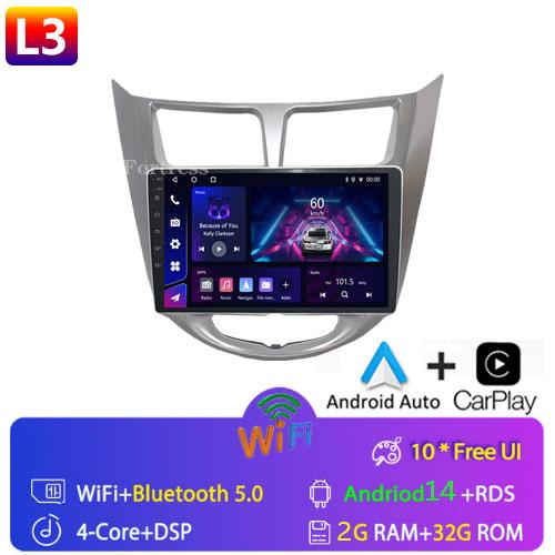 Fortress Android 10 Car Radio For Hyundai Solaris Verna Accent 2010 - 2016 Multimedia Video Player Navi GPS 2 Din DVD Head Unit