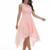 Women's Floral Lace Hi-Lo Bridesmaid Dress Sleeveless Formal Wedding Maxi Dress