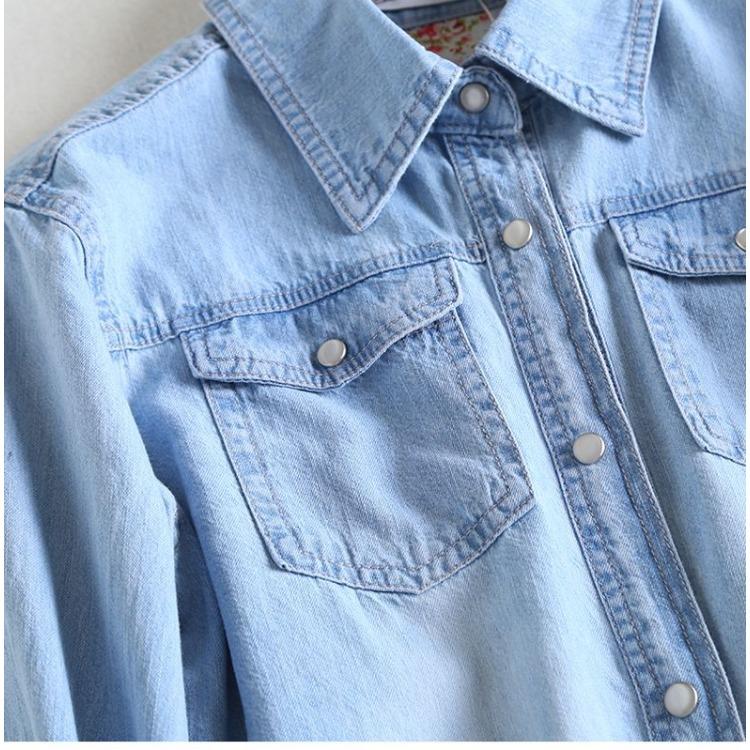 Fashionable Shirt Women Mid Length Cotton Korean Style Loose Fit Long Sleeve Blouse Spring Autumn Outerwear