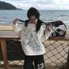 Japanese Cute Water Drop Printed Kawaii Long Sleeve T-shirt Women Spring Loose Sweet Bottom Shirt Top
