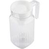 Tbest Acrylic Pitcher with Lid,Transparent Juice Jug Water Pitcher for Iced Tea,500ml Acrylic Transparent Bottle Striped Water Ice Cold Jug with Lid