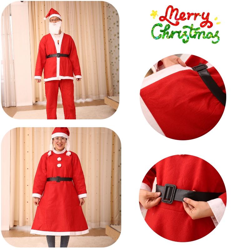 Christmas Costume For Men 5-piece Santa Claus Outfit Set