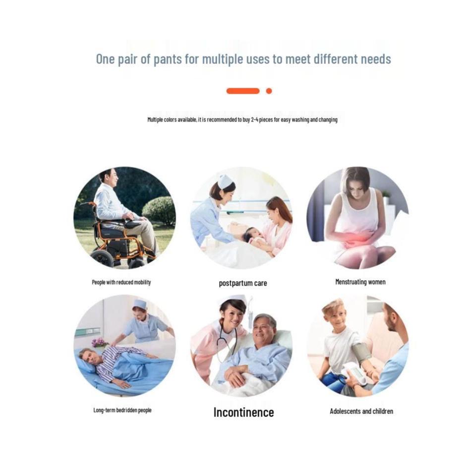 Unisex Pure Cotton Incontinence & Leak-Proof Underwear for Elderly and Menstrual Use
