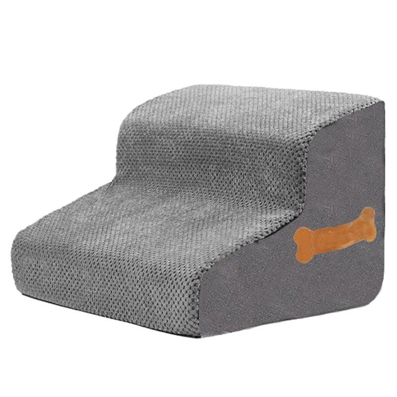 

Small Dog Stair Withsponge Sponge Filling And Non-Slip Bottom Dog Ramp Stair 2/3 Step Pineapple Velvet Pet Supplies For Cat B