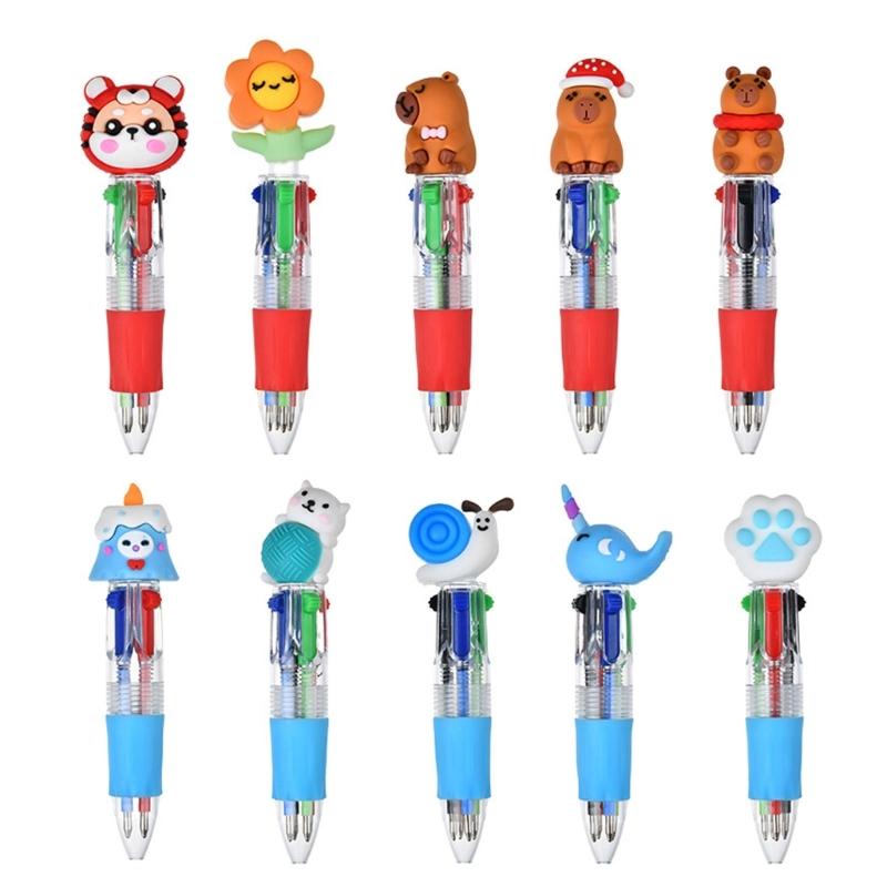Multicolored Ballpoint Pen 4-Color-in-1 Writing Pens Retractable Ballpoint Pens for Note Taking Journaling