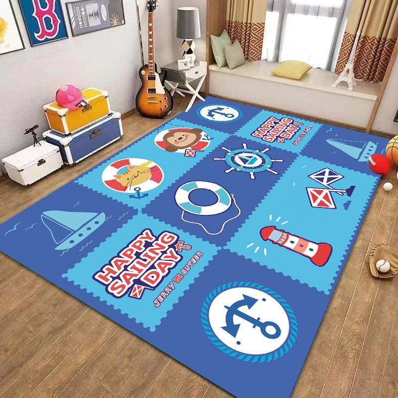 Cute Cartoon Educational Pattern Carpet Non Slip Soft Rug For Kids Room Playroom Living Room Bedroom Home Decor Children Use
