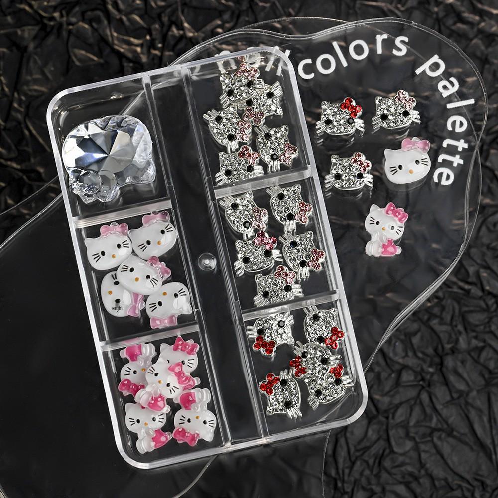 Hello Kitty Strass-Nagelkunst Legierungszubehör