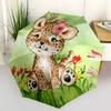 Cartoon Forest Animals Folding Umbrella Auto-Open Design 8 Iron Ribs Plastic Handle Foldable Sunshade Perfect Christmas Gifts