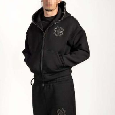 Y2K Retro Trend Solid Color Casual Loose Hooded Zipper Sweatshirt