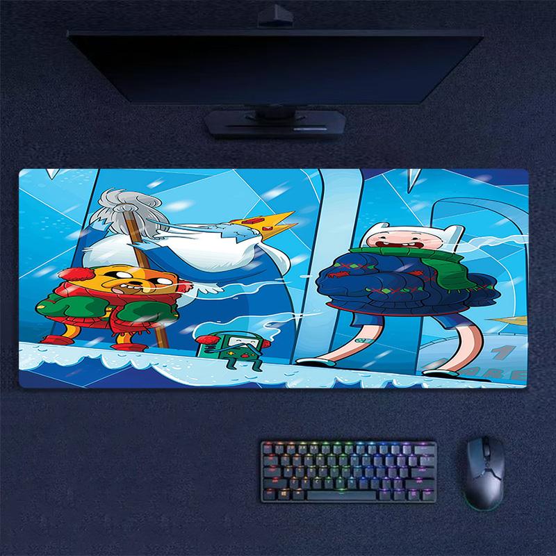 Adventure Time Print  Cushion Non-slip Laptop Tablet Big Mousepad XXL Mat Mini PC Playmat With Lock edge