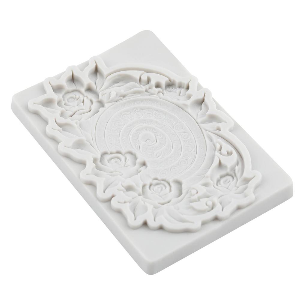 Barocker Blumenrahmen Silikonform Rosenblume Fondantformen Kuchendekorationswerkzeuge Themenkuchen Dessert Dekoriert Schokoladenbonbonform