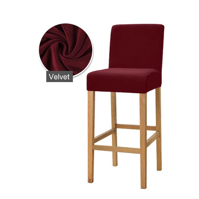 1 /2 /4 /6 Pieces Velvet Material Bar Chair Cover Large Elastic High Stool Chair Protector Seat Case Used For Dining Room