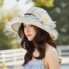 Summer eaves organza flower pot hat women's elegant temperament sunshade sunscreen hat fashion travel beach hat