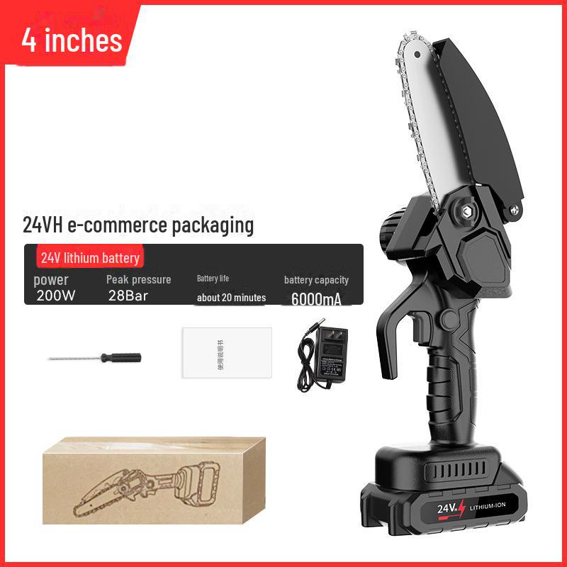 High-Power Rechargeable Handheld Electric Chainsaw for Tree Pruning and Logging