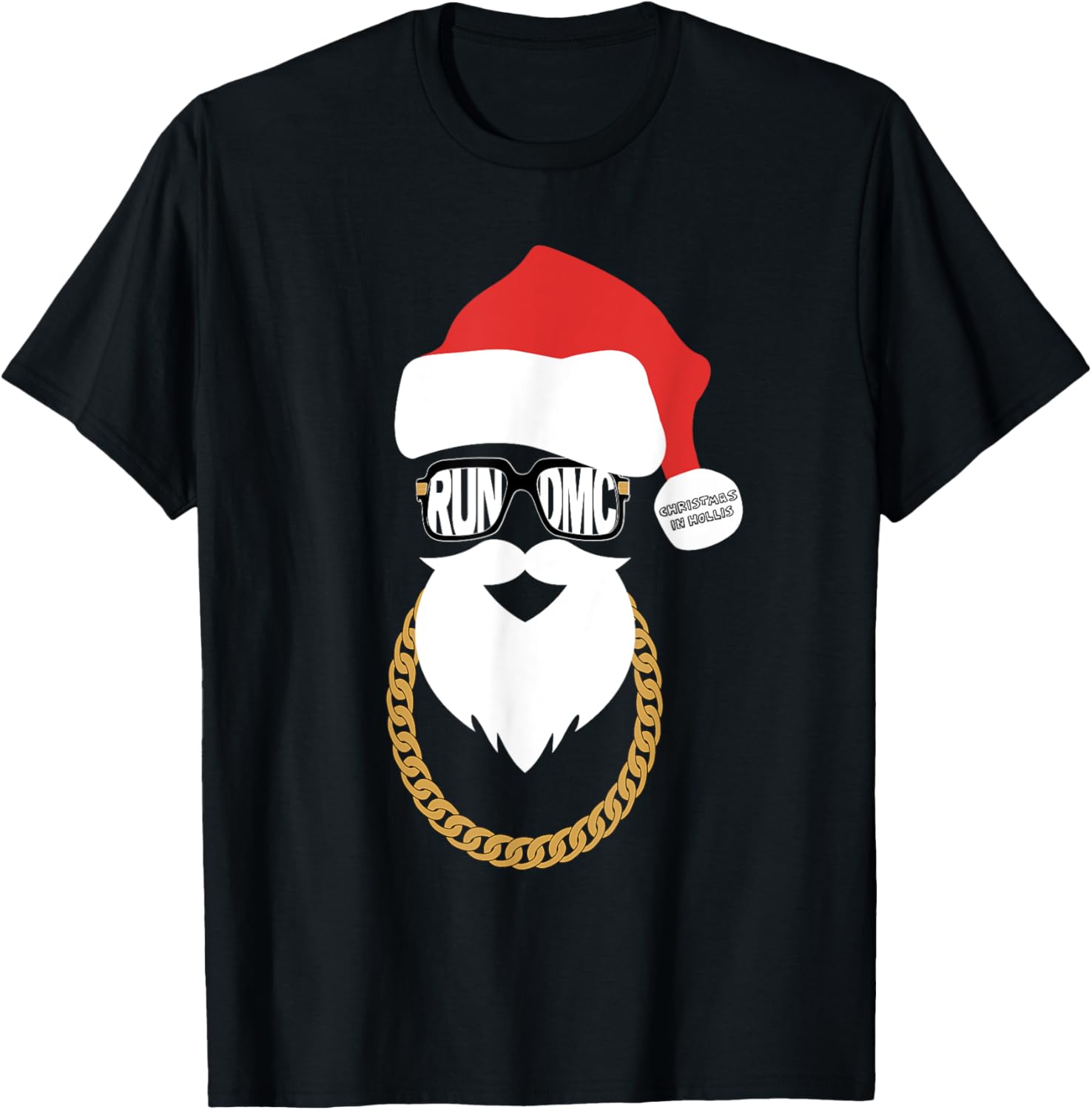 

Wear Hollis Santa T-shirt Run DMC Fun Santa style Funny print shirt unisex Casual fashion oversized short sleeve crew neck dress 4XL
