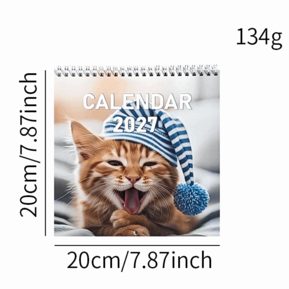 Funny Print Wall Calendar Cat Theme Wall Planner 2027 Monthly Calendar For Office Daily Plan