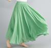 2024 Japan & Korea Loose Cotton-Linen Elastic Waist Midi Skirt – Solid Color A-line Swing Skirt
