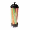 Cylindrical Straw Dispenser Transparent with Lid DustdustResistant for Restaurant,