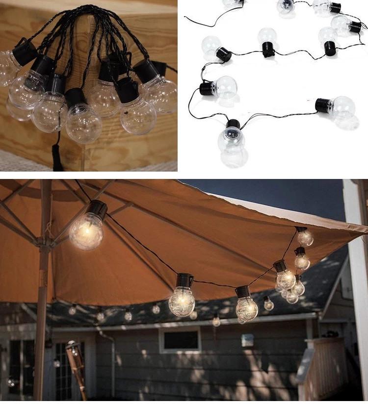Vintage LED Solar String Lights - G50 Transparent Ball for Outdoor Garden Patio Decor