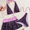 Bikini Three-piece Printed Split Swimsuit Pure Sex Hot Girl High-end