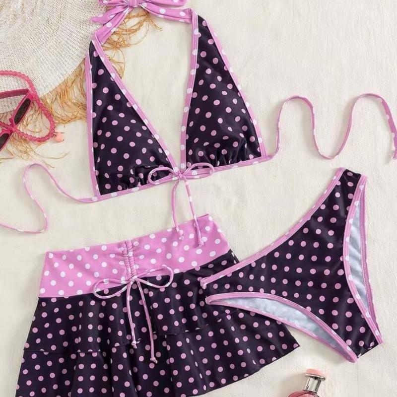 Bikini Three-piece Printed Split Swimsuit Pure Sex Hot Girl High-end