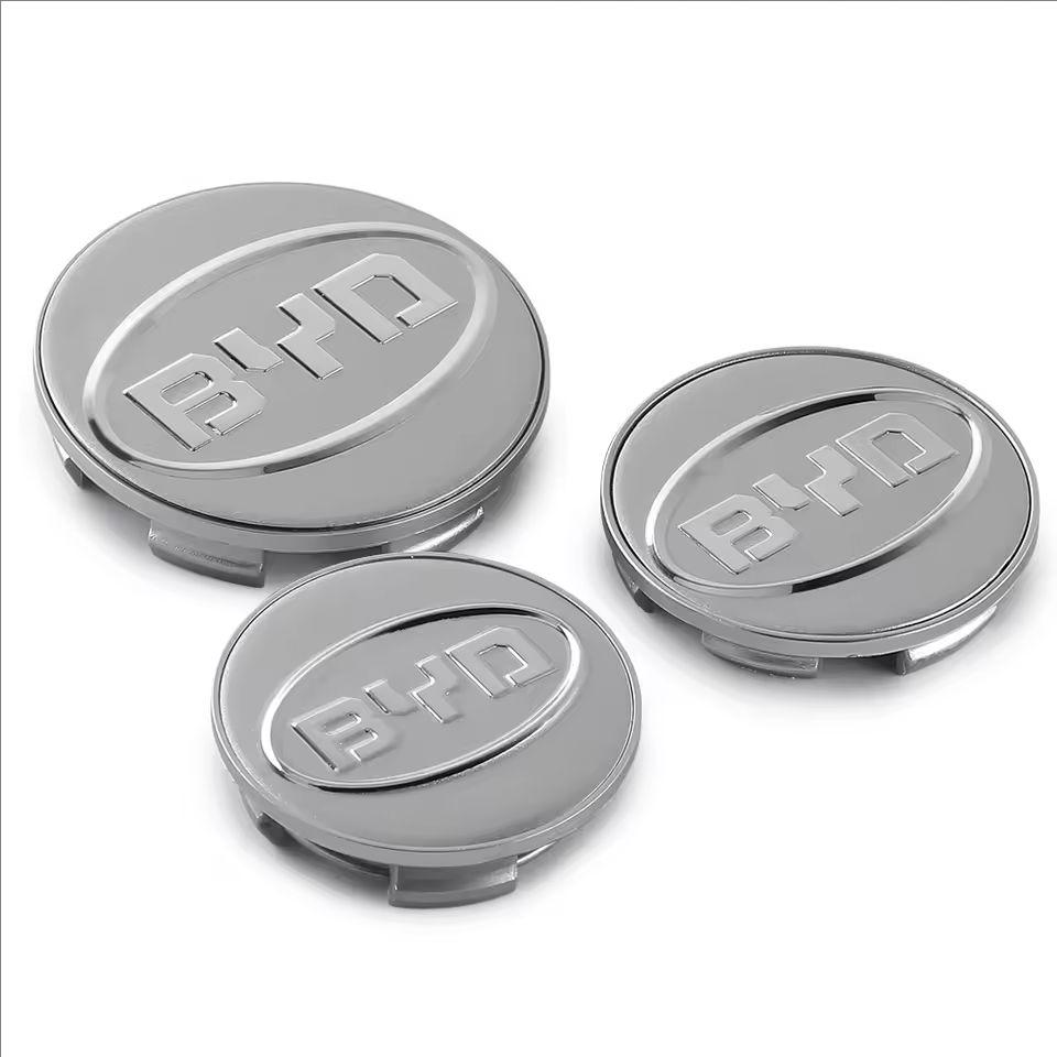 4 pièces 55/58/68mm Cache-moyeu de roue de voiture Badge Emblème Autocollant de roue Pour BYD Atto 3 Yuan Plus Song Plus Seal Dolphin Seali
