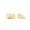 Double Zircon Hollow Double Teeth Set Daily Street Cool Diamond-Encrusted Gold Teeth Hip-Hop Versatile Gold Accessories