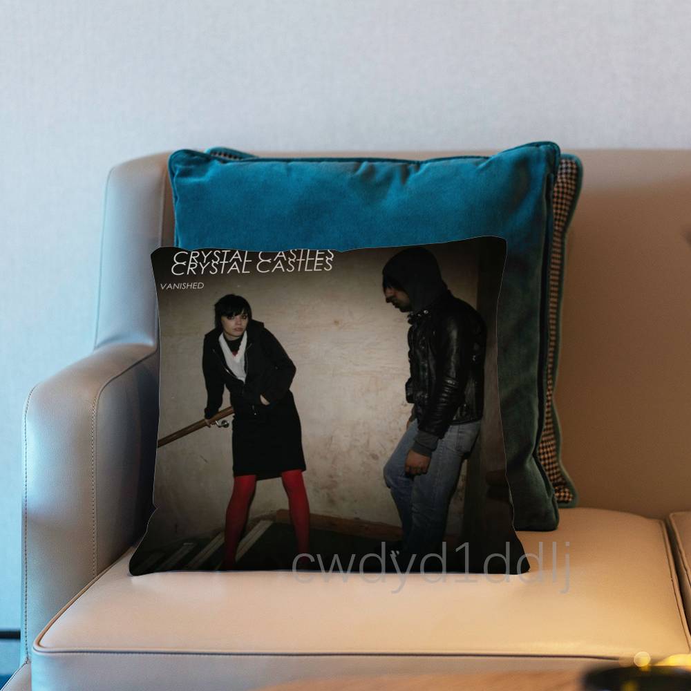 CCrystal Castles Band Amnesty Cushion Cover Pillow Cover Decor Pillowcase Printed Cushion Case For Couch